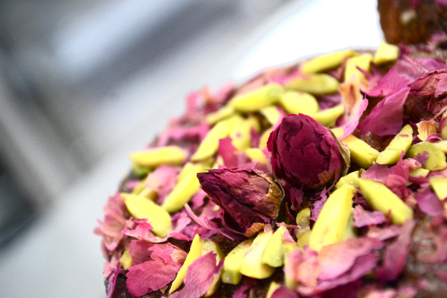 Moroccan Pistachio Rose Cake
